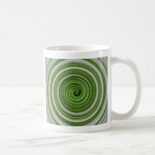 Taza De Café Patrón espiral verde y blanco