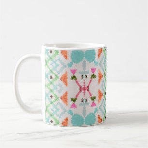 Taza De Café Patrón estadounidense. Impresión sin fisuras Ikat.