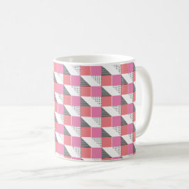 Taza De Café patrón estético moderno geométrico negro y rosa