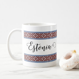 Taza De Café Patrón estonio de correa tejida de 2 correas