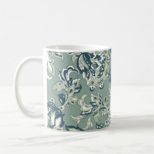 Taza De Café patrón étnico floral sin fisuras. batik folclórico