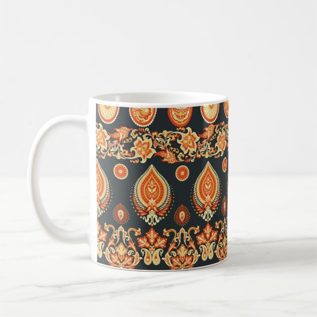 Taza De Café Patrón étnico oriental Paisley Floral. A sin incon (Izquierda)