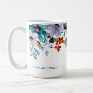 Taza De Café Patrón Femenino de Foliaje Tropical Afeminado