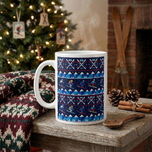 Taza De Café Patrón feo de esquí de Navidad