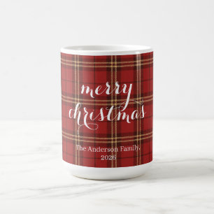 Taza De Café Patrón festivo de Navidades de la placa roja -