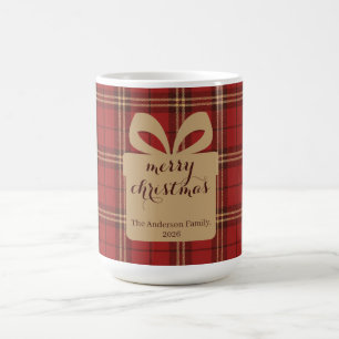 Taza De Café Patrón festivo de Navidades de la placa roja -