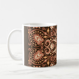 Taza De Café Patrón floral arabesco incomparable. Estilo Art De
