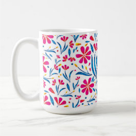 Taza De Café Patrón floral ascendente de color de agua