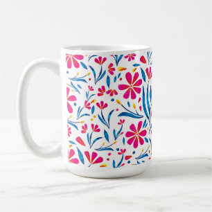 Taza De Café Patrón floral ascendente de color de agua