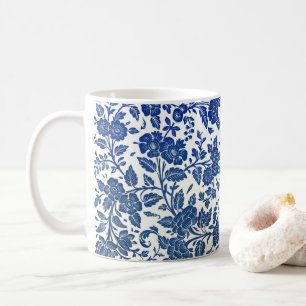 Taza De Café Patrón floral azul