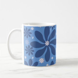 Taza De Café Patrón floral azul - Elegante acceso