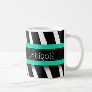 Taza De Café Patrón Floral azul turquesa