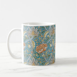 Taza De Café Patrón Floral Azul William Morris Windrush