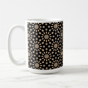 Taza De Café Patrón Floral Boho de Golden Sun Retro