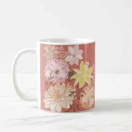 Taza De Café Patrón floral boho rústico