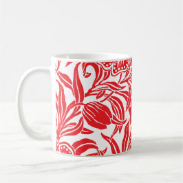 Taza De Café Patrón floral botánico vintage Art Nouveau