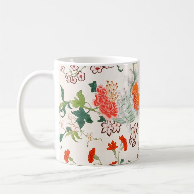 Taza De Café Patrón floral chino a mediados del siglo XVIII (Izquierda)