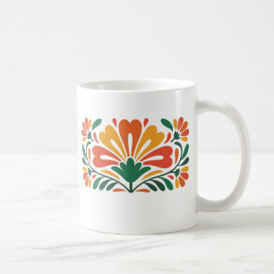 Taza De Café Patrón Floral Colorido – Ilustración Vectorial Pla