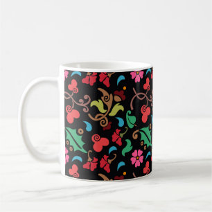 Taza De Café Patrón floral con fondo de color suave-45673