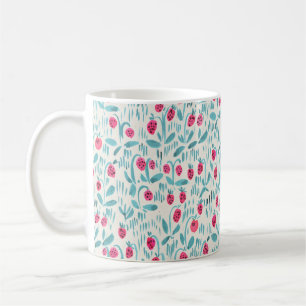 Taza De Café Patrón floral de acuarela sin foco sobre textura d