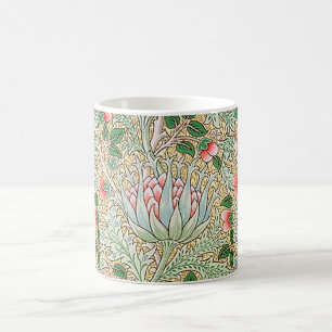 Taza De Café Patrón floral de alcachofa vintage de William Morr