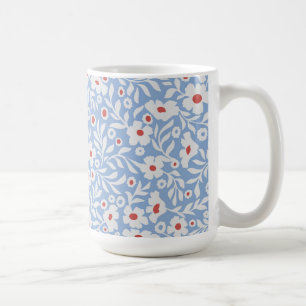 Taza De Café Patrón floral de bloques de madera