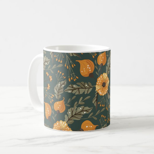 Taza De Café Patrón floral de Boho (Anverso izquierdo)