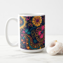 Taza De Café Patrón floral de cachemira