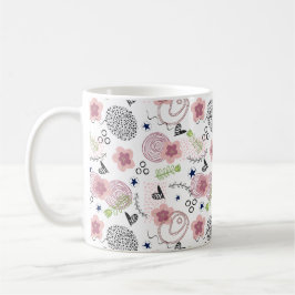 Taza De Café Patrón floral de corte