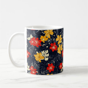 Taza De Café Patrón floral de flores exóticas