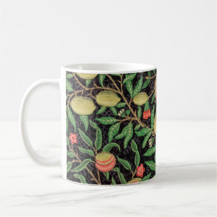 Taza De Café Patrón floral de granada de frutas de William Morr