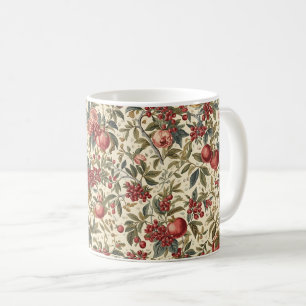 Taza De Café Patrón floral de granada de William Morris Fruta