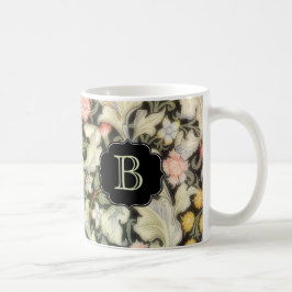 Taza De Café Patrón floral de Leicester con monograma