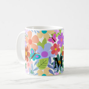 Taza De Café Patrón floral de moda personalizado
