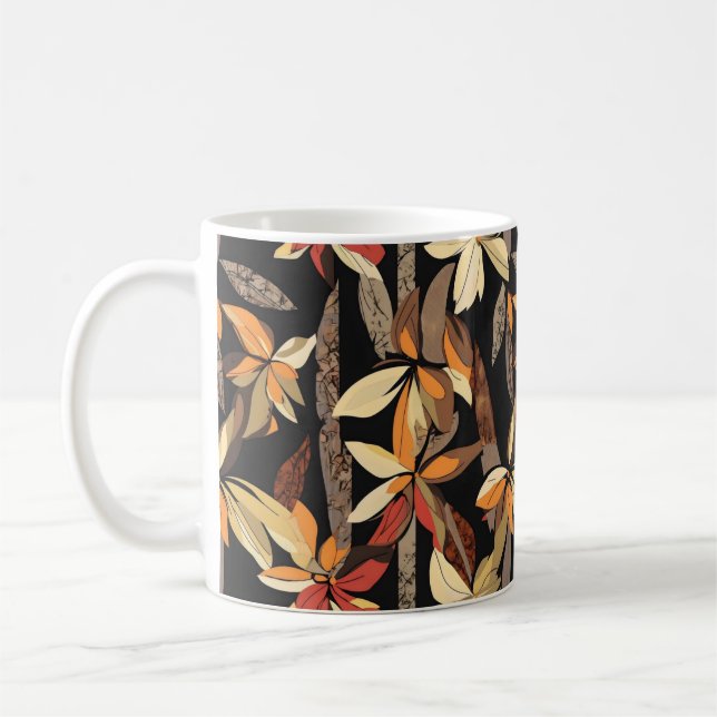 Taza De Café Patrón floral de otoño (Izquierda)