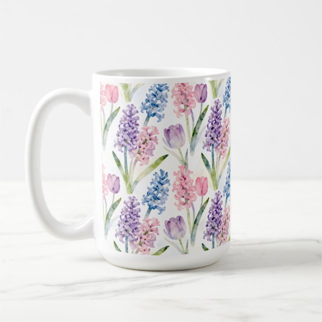 Taza De Café Patrón floral de primavera (Izquierda)