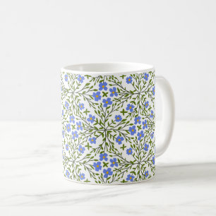 Taza De Café Patrón floral Ditsy de las flores azules
