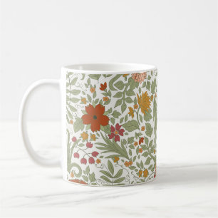 Taza De Café Patrón floral elegante y caprichoso.