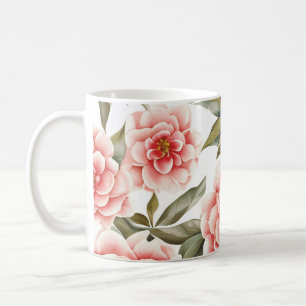 Taza De Café Patrón floral Flores de camellia