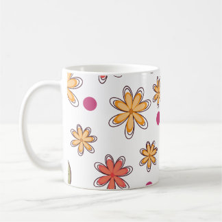 Taza De Café patrón floral flores diseño floral botánico flo