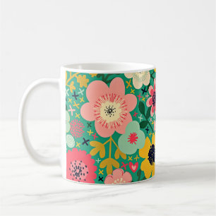 Taza De Café Patrón floral funky