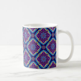Taza De Café Patrón floral geométrico de Boho vibrante