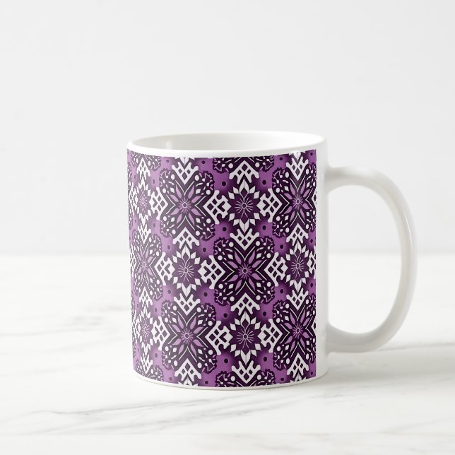 Taza De Café Patrón floral geométrico decorativo (Derecha)