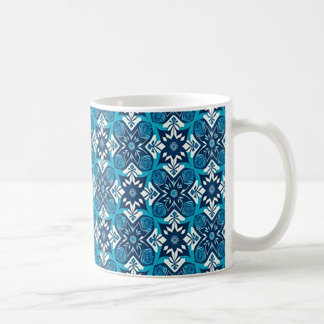 Taza De Café Patrón floral geométrico decorativo (Derecha)