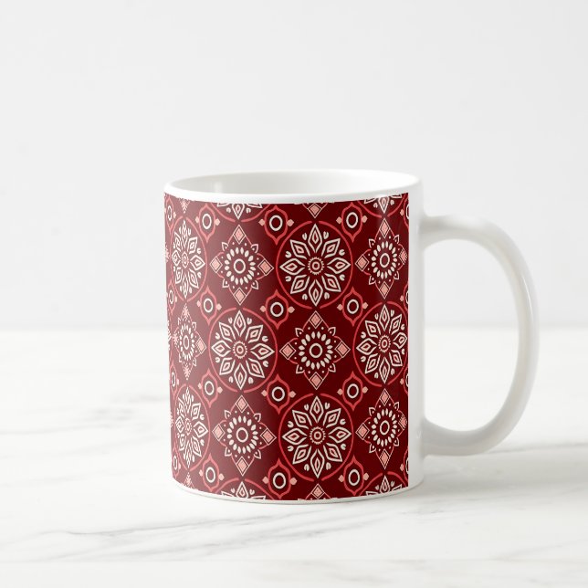 Taza De Café Patrón floral geométrico elegante Boho (Derecha)