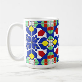Taza De Café Patrón floral geométrico inspirado en colores