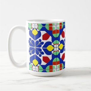 Taza De Café Patrón floral geométrico inspirado en colores