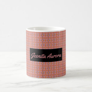 Taza De Café Patrón floral geométrico Premium de nativos americ