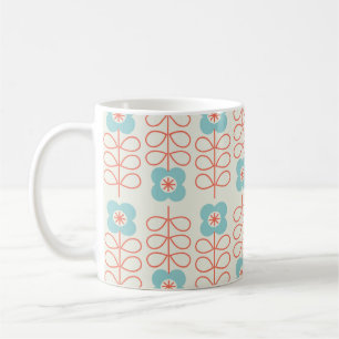 Taza De Café Patrón floral geométrico sin soldadura. Estilo nór