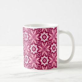 Taza De Café Patrón floral geométrico vintage